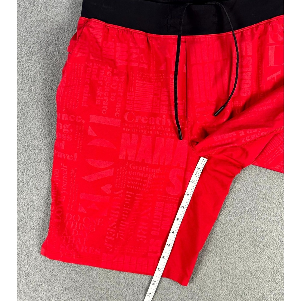 Lululemon Shorts Mens Medium Red THE Short 20th Anniversary Linerless AOP - Picture 8 of 10